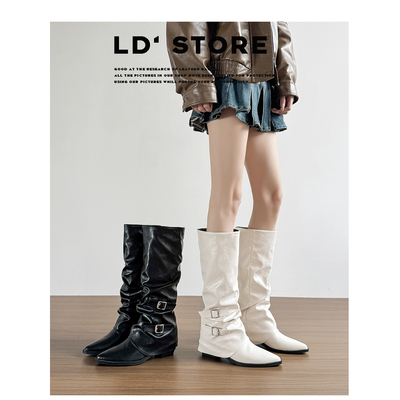 【退换包邮免费试穿】真皮长靴