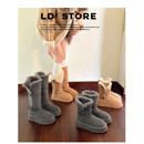 厚底雪地靴长筒2025新款冬季加绒保暖内增高中筒东北灰色高筒棉鞋