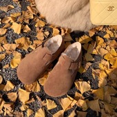 三喜同款 真皮加绒全包勃肯鞋 女冬毛毛棉鞋 六点大叔 雪地靴博肯鞋