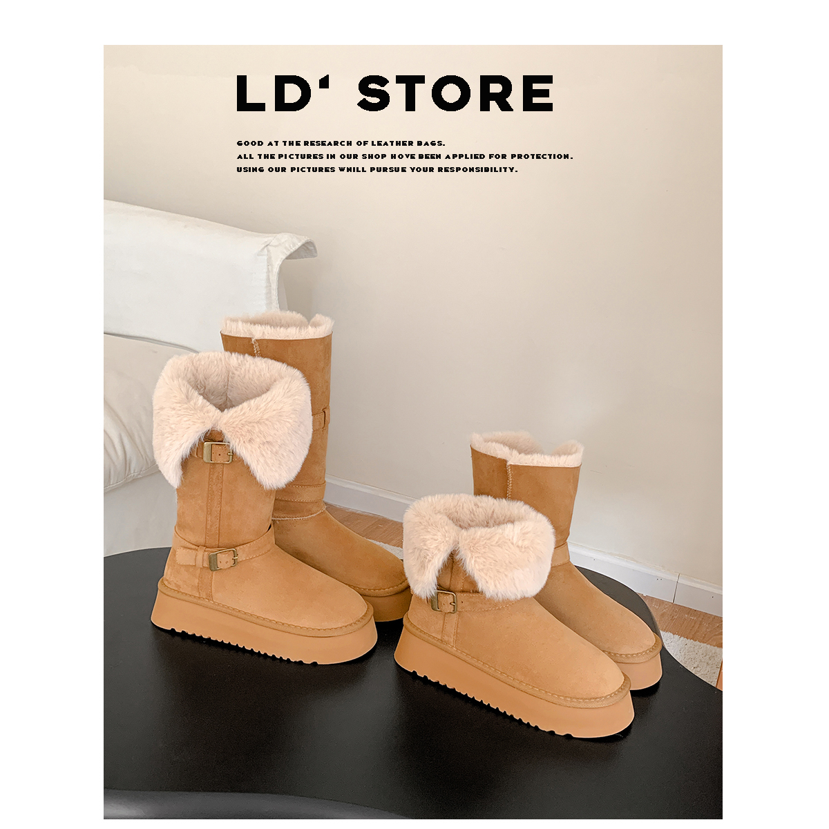 【现货！秒发】厚绒保暖雪地靴