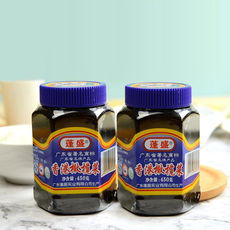 蓬盛橄榄菜香港橄榄菜450g2瓶潮汕特产早餐佐料杂咸酱菜小吃泡菜