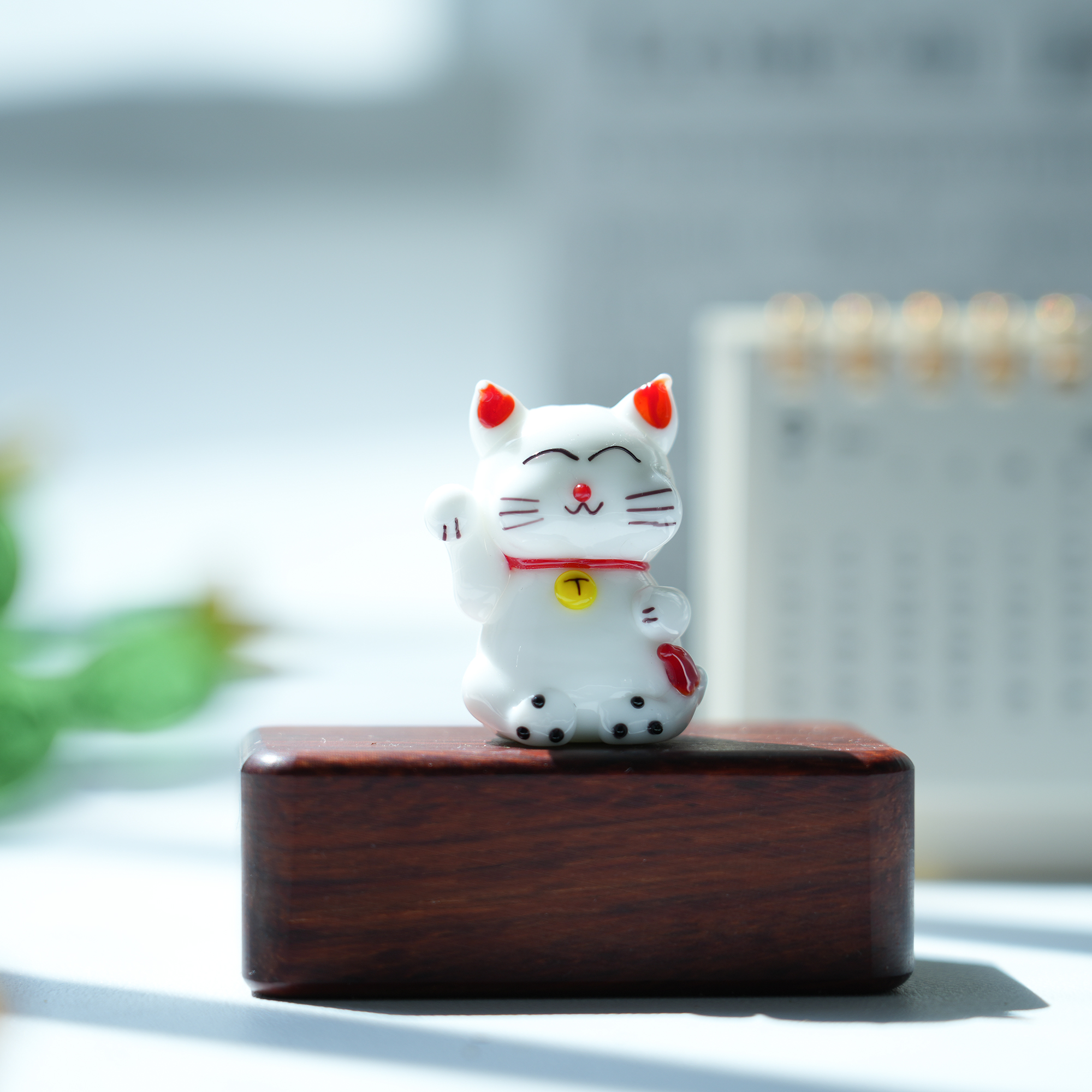 车载桌面纯手工非遗琉璃招财猫