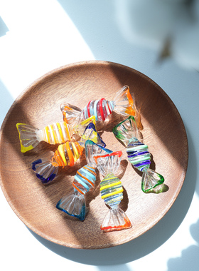 淄博非遗琉璃糖果可爱装饰摆件纯手工儿时回忆家居桌面摆设小礼物