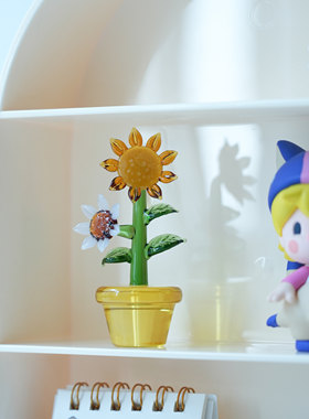 琉璃手作仿真向日葵盆栽车载摆件治愈解压办公书桌装饰品节日礼物