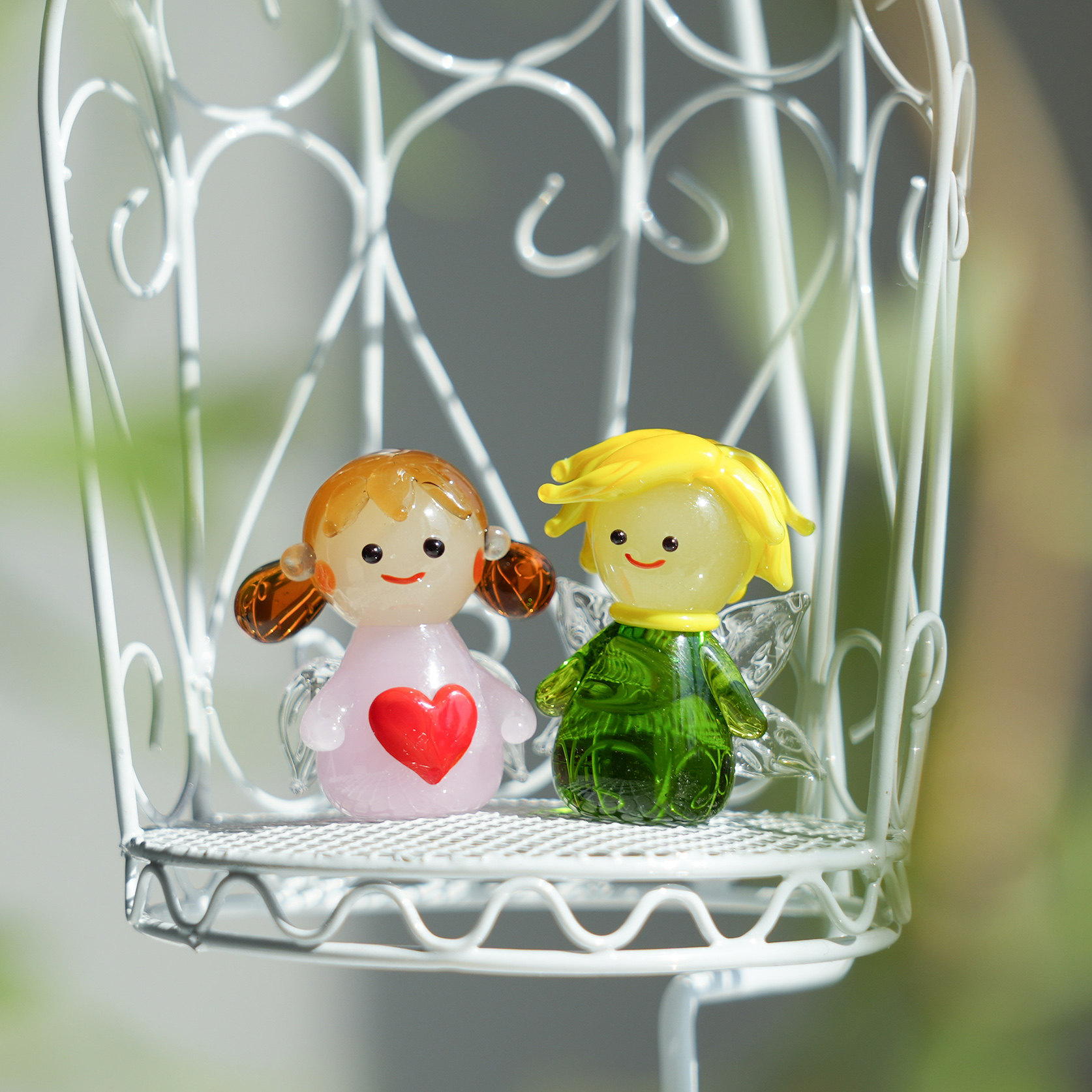 琉璃手作情侣小精灵摆件礼物