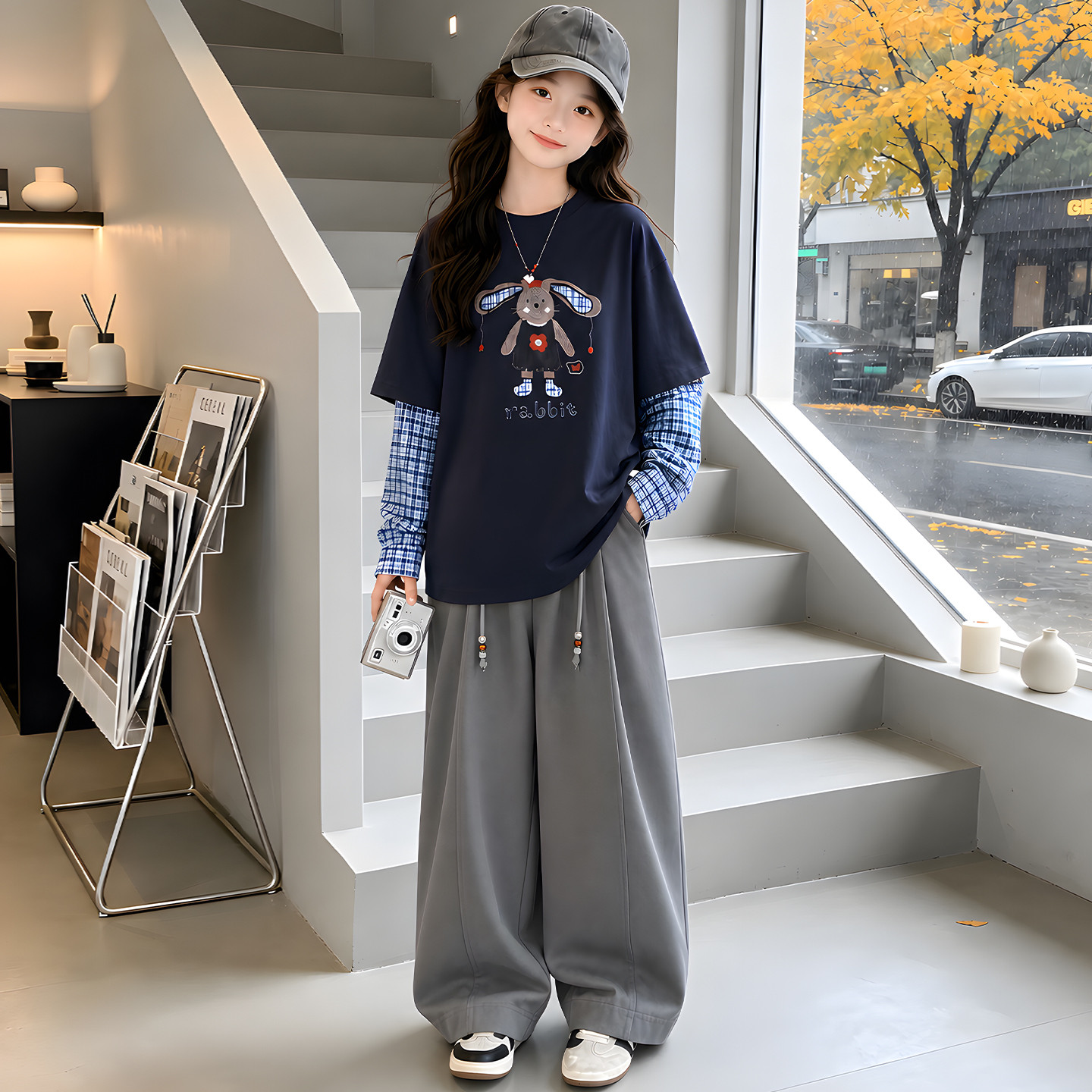 女童秋装套装2026新款韩系洋气中大童休闲卫衣裤子两件套运动服