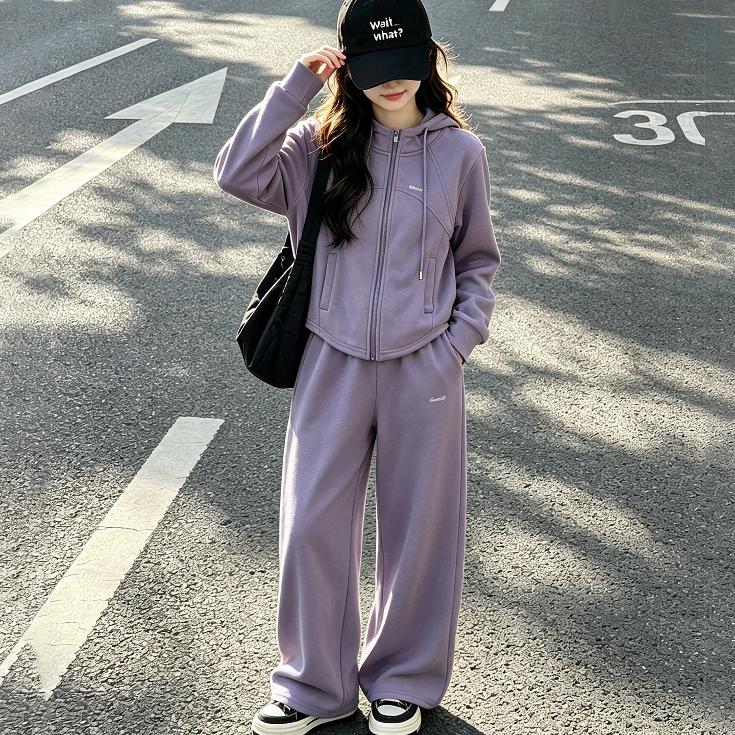 女童秋装套装2026新款韩系纯棉运动外套裤子两件套宽松休闲中大童