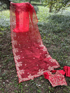 进口宝莱坞民族风刺绣纱丽小上衣衬裙新品现货印度舞演出摄影孤品