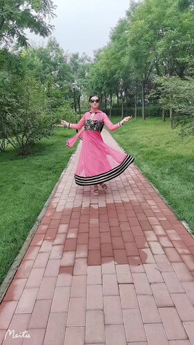 印度进口女装宝莱坞民族风刺绣安娜裙套装日常旅游舞蹈现货印巴新