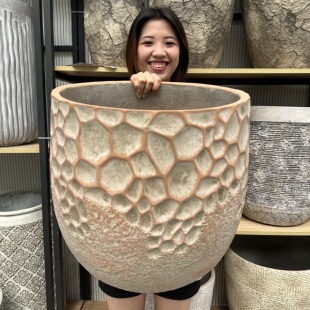 大口径艺术花盆外贸集运出口工业风侘寂风南法风中古风高级感花盆