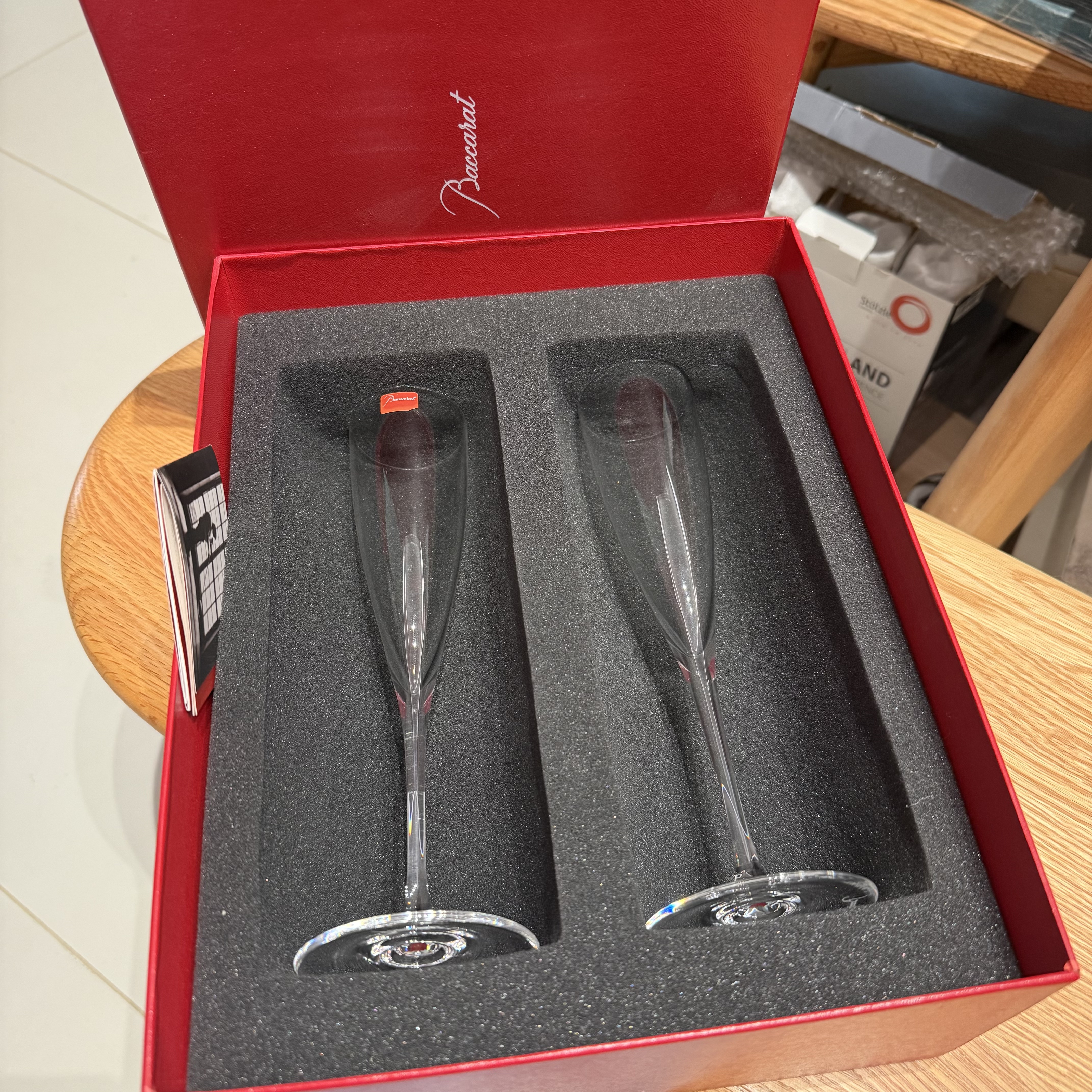 法国Baccarat巴卡拉香槟杯对杯葡萄酒杯 高23cm口径5cm 原盒保真