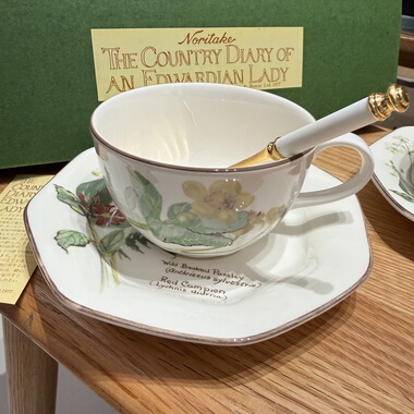 日本中古Noritake则武Edith Holden乡村日记系列野蔷薇咖啡杯碟