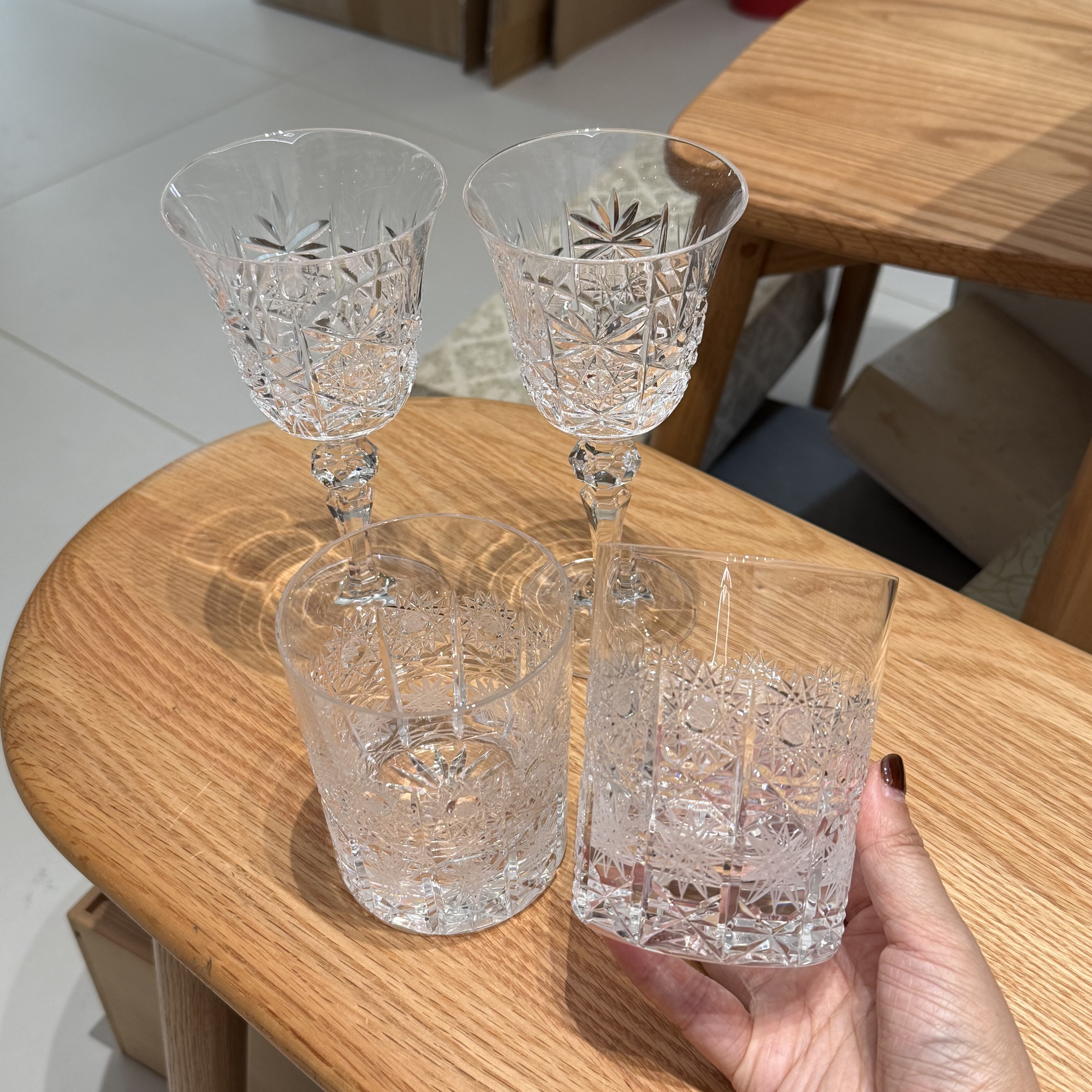 Bohemia波西米亚500pk手工切割重工水晶红酒杯威士忌杯 无盒全新