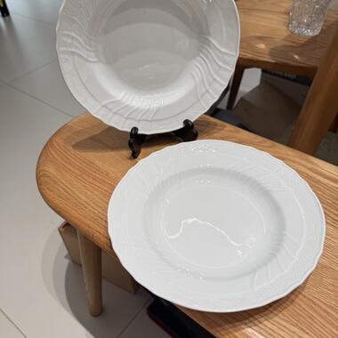 意大利名瓷理查德·基诺里Richard Ginori经典系列白瓷浮雕草帽盘