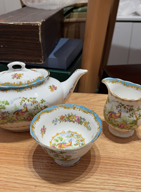 英国Royal Albert皇家阿尔伯特Chelsea Bird骨瓷咖啡杯碟壶 1930s