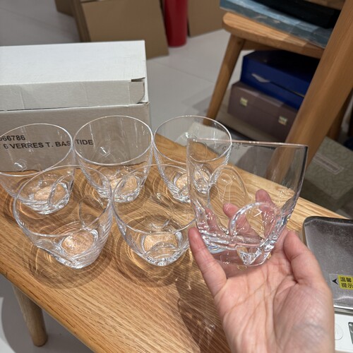 法国Hennessy轩尼诗中古异形水晶玻璃酒杯6只 约300ml 全新