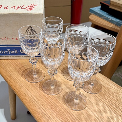 Waterford沃特福德中古一体成型重工手切水晶高脚红酒杯 约200ml