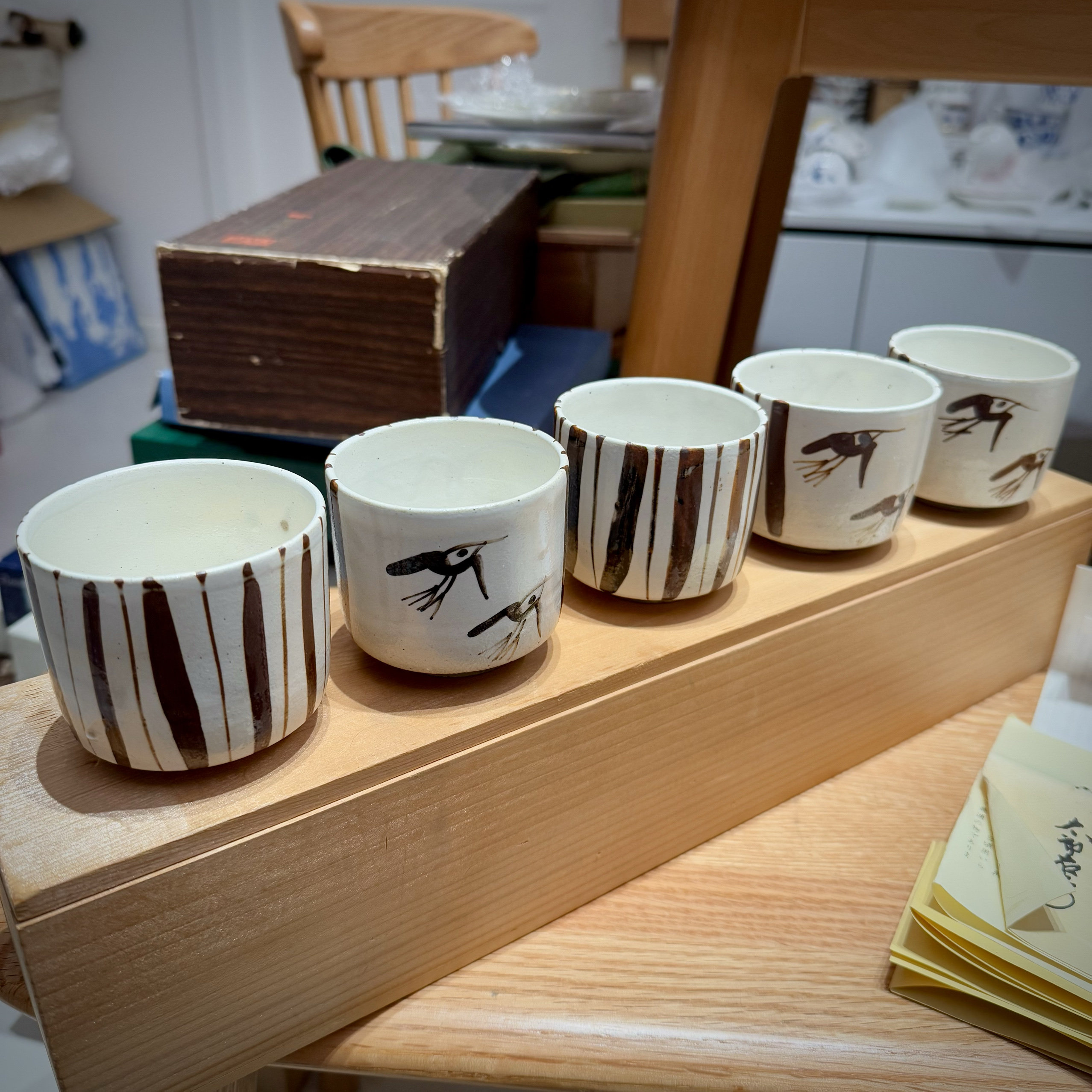日本唐津烧“人间国宝”十三代中里太郎右卫门鸟纹茶盏主人杯茶杯