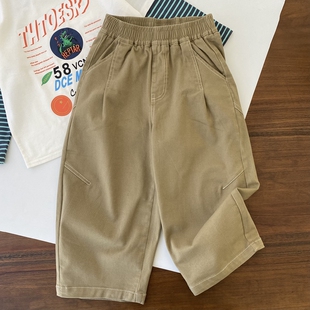 卡其休闲裤 97棉薄软微弹 170男童春夏松紧腰长裤 110 舒适不变形