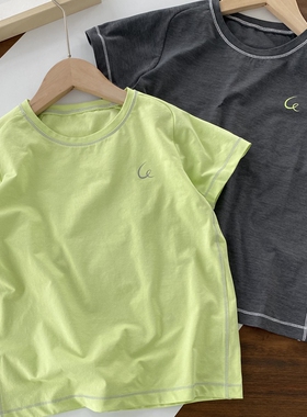柔软仿棉触感/孩子更爱穿/lemon pouch/可呼吸/男童速干短袖T恤