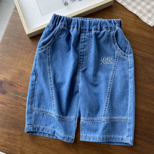 接触凉感牛仔短裤 100 160中大童 裤 末福利 男童夏季 子 季