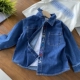 深色系牛仔衬衫 新品 100 2023秋季 160男童彩字母衬衣 不单调