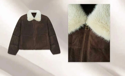 仿水貂毛厚款女士上衣潮流时尚爆款麂皮羽绒服HB1145