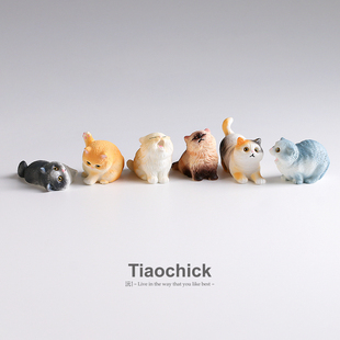 可爱迷你写实小猫咪模型桌面情绪治愈工位小摆件萌萌车载家居内饰