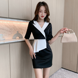 养生会所SPA连衣裙性感夜店女装夜场上班衣服秋冬足疗足浴技师服