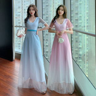 夜场女装洗浴桑拿技师工作服遮肚显瘦ktv公关晚礼服夜总店连衣裙