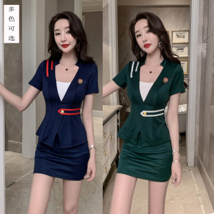桑拿技师服2022新款性感酒店空姐装足浴足疗工作服按摩洗浴工装女