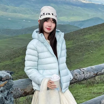 超轻无胆高级感新国标90白鸭绒女排骨户外可收纳连帽轻薄款羽绒服