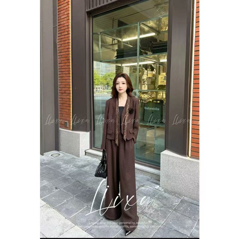 【清仓大清仓】珩绣2025韩系时尚上衣阔腿裤套装Y-T25853,女装/女士精品,时尚套装,淘宝优惠券,粉丝福利购,淘宝优惠卷