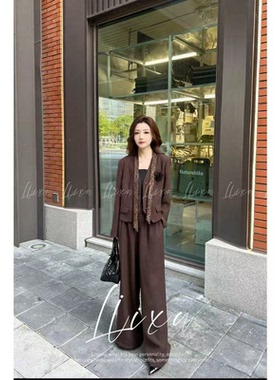 【清仓大清仓】珩绣2025韩系时尚上衣阔腿裤套装Y-T25853