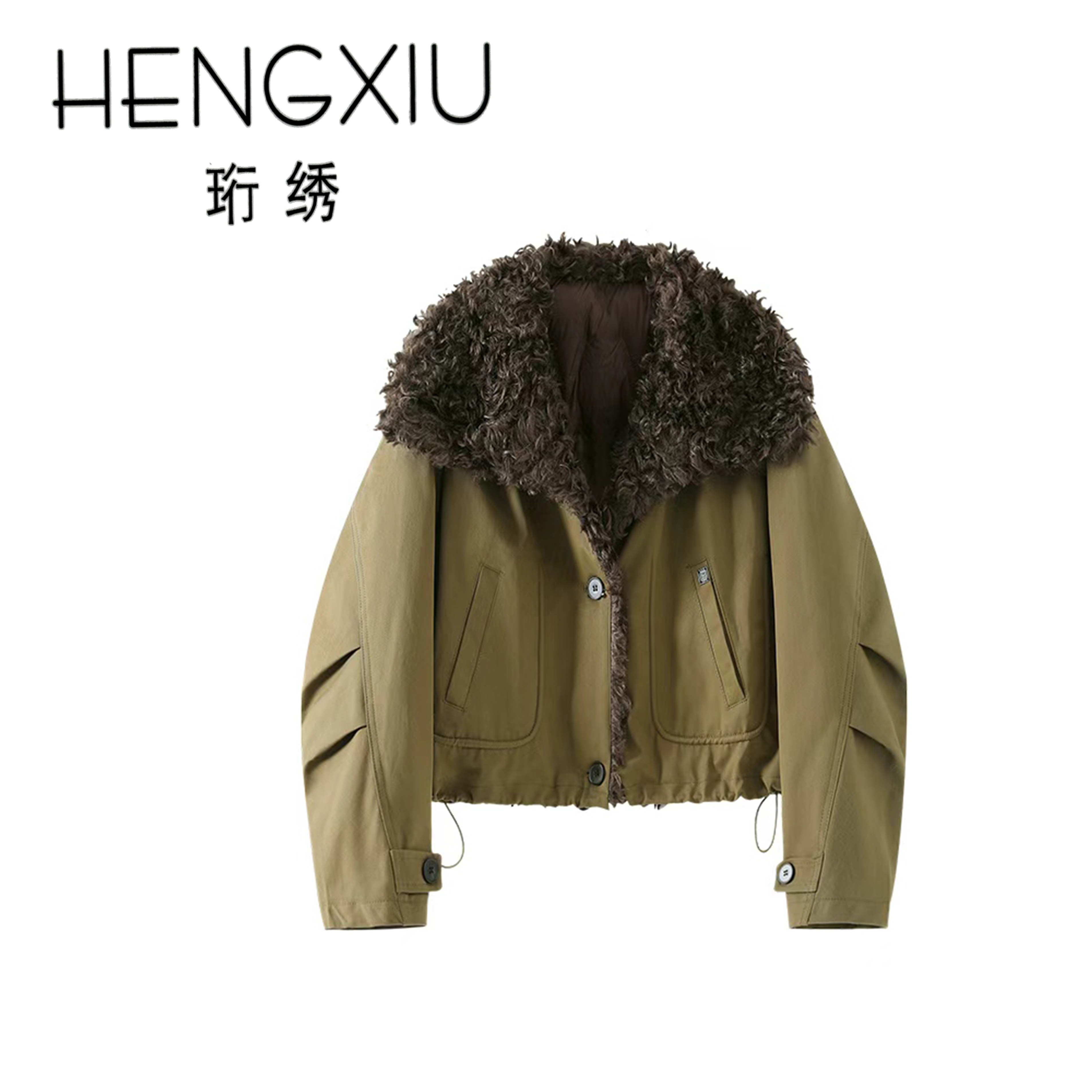 【专柜大清仓】珩绣2025冬季新款高级感毛领羽绒服A300625