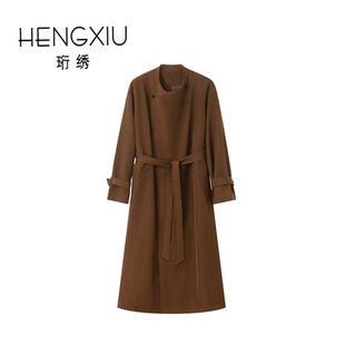 CX38 显瘦OL气质风衣ZF 珩绣高端英伦风风衣外套女中长款 2026春季