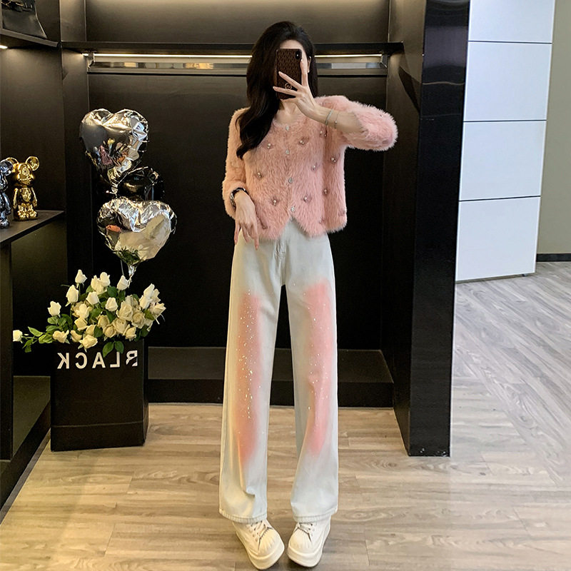 重工镶钻钉珠时尚设计感两件套女