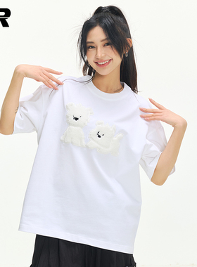 ER小狗图案2025夏季新款美式修身校园小众休闲辣妹短袖T恤女款