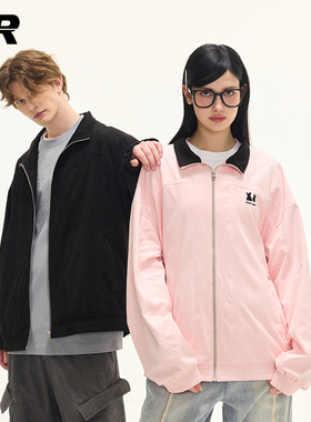 ER星星眼立领夹克2025春季复古日系潮牌阿美咔叽麂皮情侣外套