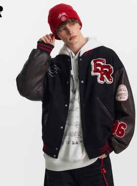 ER字母96号玩家棒球服男2025秋季美式街头休闲飞行员夹克外套女