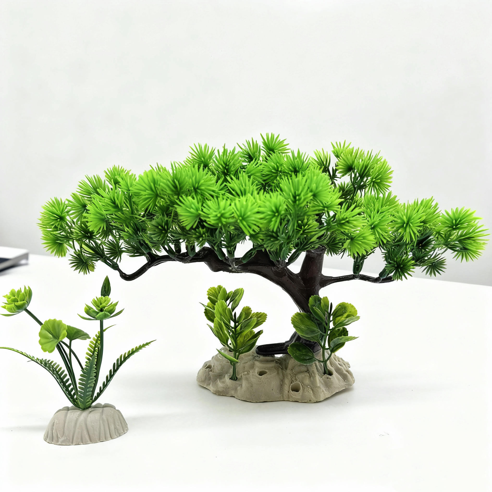 仿真迎客松假树盆景塑料树客厅玄仿真植物盆景