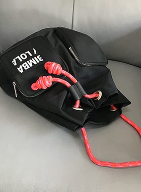 Bimba y lola新款西班牙尼龙前袋包女 多口袋单肩斜跨包