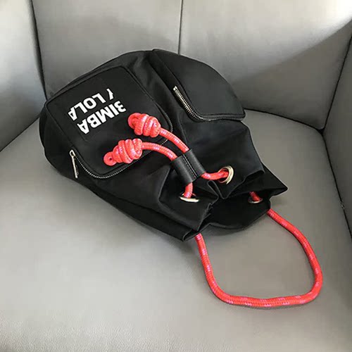 Bimba y lola新款西班牙尼龙前袋包女 多口袋单肩斜跨包