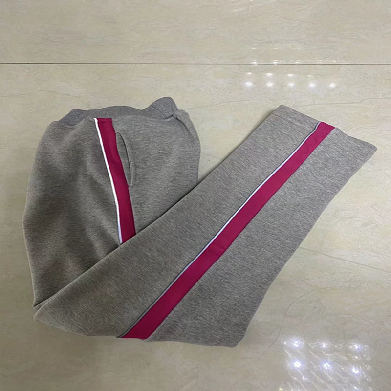 灰色细杠反光条校服裤子初高中学生运动宽松一条细灰杠校裤夏季款