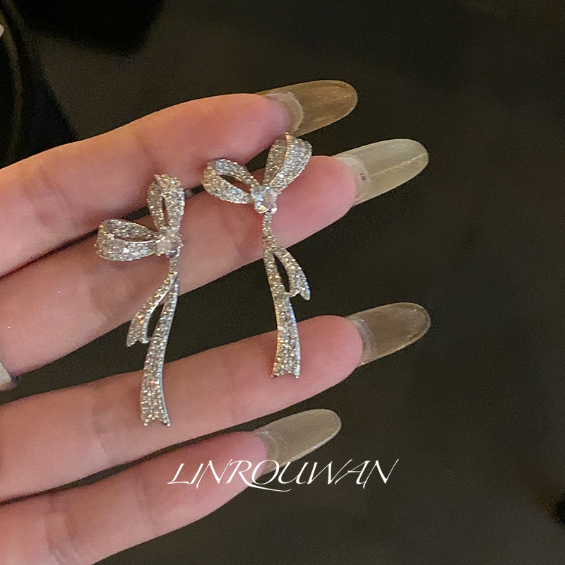 贵气千金蝴蝶结耳环轻奢独特耳钉