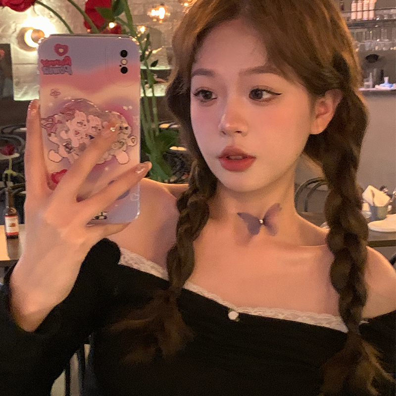 跌落人间鱼线蝴蝶翅膀choker颈带