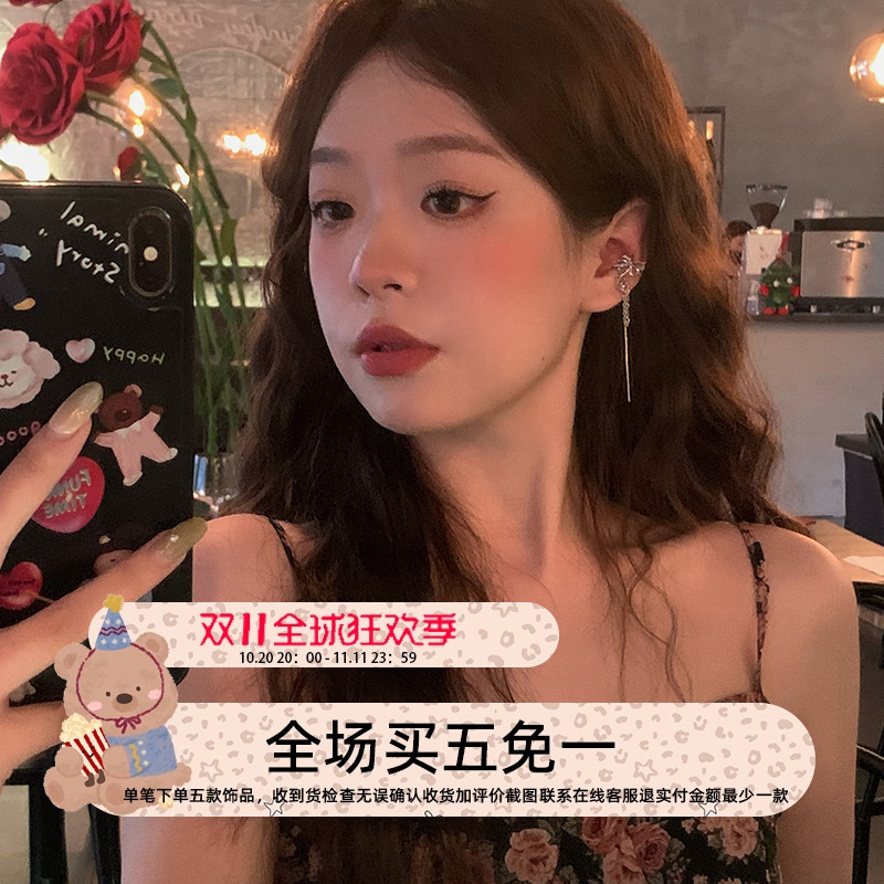 纯欲精灵蝴蝶流苏耳夹女高级感小众耳骨夹无耳洞2025年冷淡风耳饰