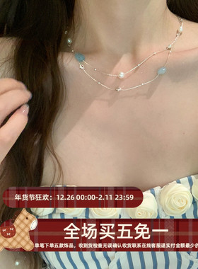 珍珠天然石项链配饰轻奢高级感