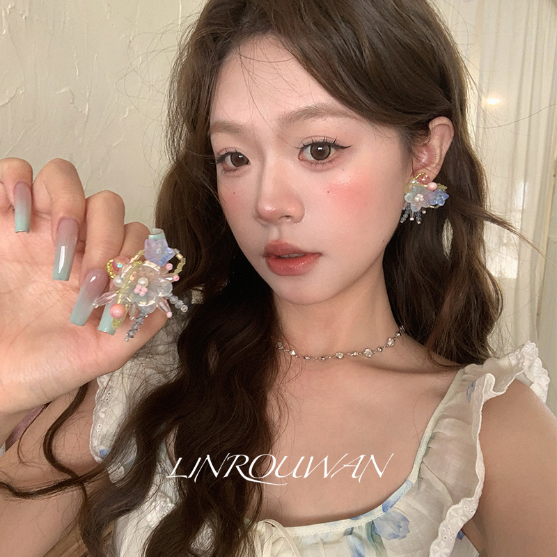 多巴胺夏日氛围感甜蜜花朵耳钉