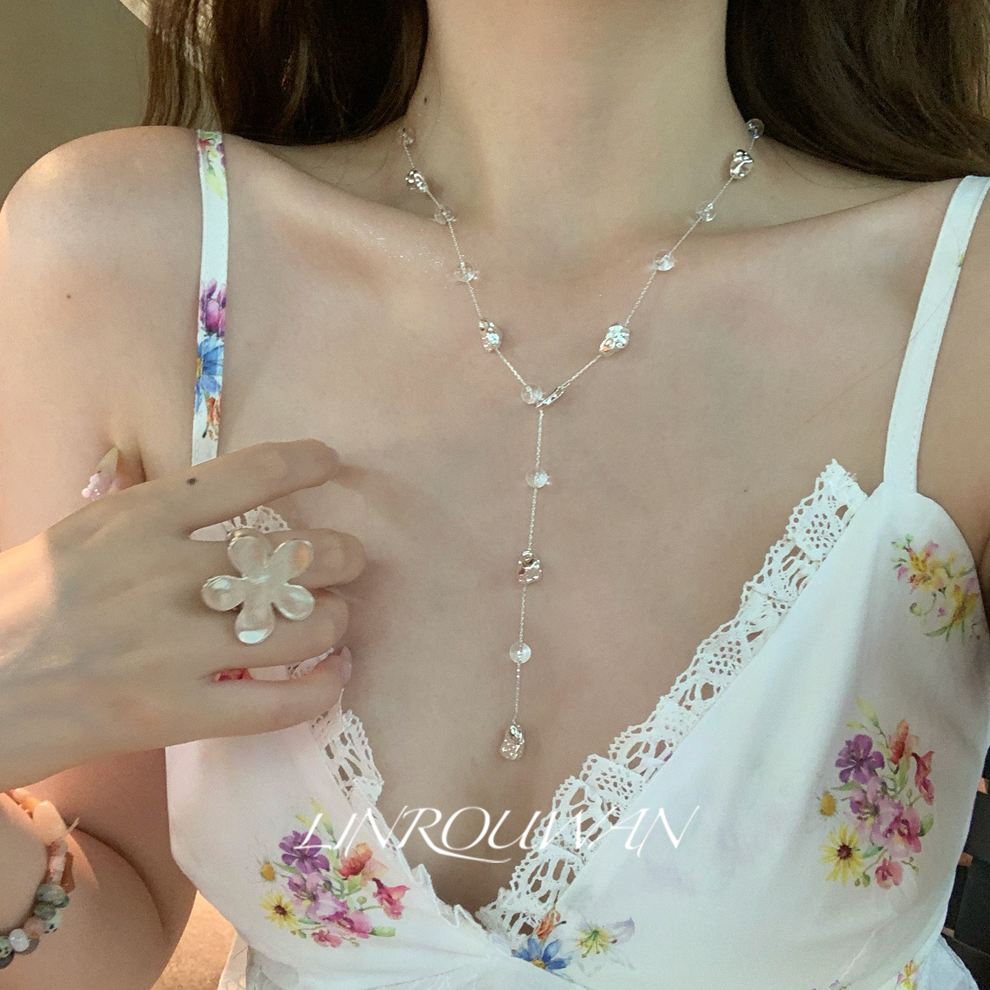 满天星珍珠百搭项链高级感